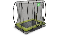 Встраиваемый в землю батут EXIT Silhouette 153x214 см с защитной сеткой, зелёный