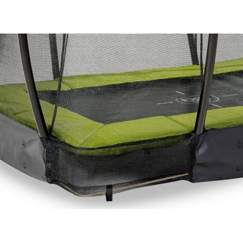 Встраиваемый в землю батут EXIT Silhouette 153x214 см с защитной сеткой, зелёный