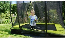 EXIT Silhouette ground trampoline 153x214cm with safety net - green