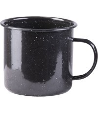 Juodas emaliuotas puodelis, 680 ml