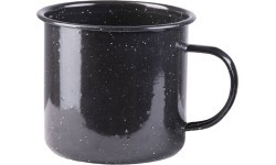 Juodas emaliuotas puodelis, 680 ml