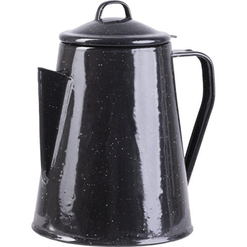 BLACK COFFE POT ENAMELLED W.PERCOLATOR (8 CUPS)