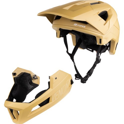 Downhill helmet FORCE VENOM // size: S/M (55-58 cm) (sand)