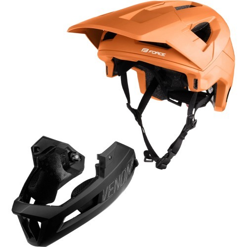 Downhill šalmas FORCE VENOM // dydis: L/XL (58-61 cm) (oranžinė/juoda)