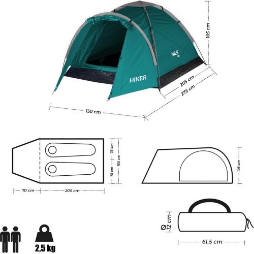 NC6010 GREEN CAMPING TENT HIKER NILS CAMP