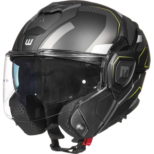 Atverčiamas motociklo šalmas W-TEC Zoroz P/J - Matt Black-Fluo Pink