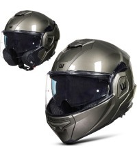 Flip-Up Motorcycle Helmet W-TEC Zoroz P/J - Metallic Grey