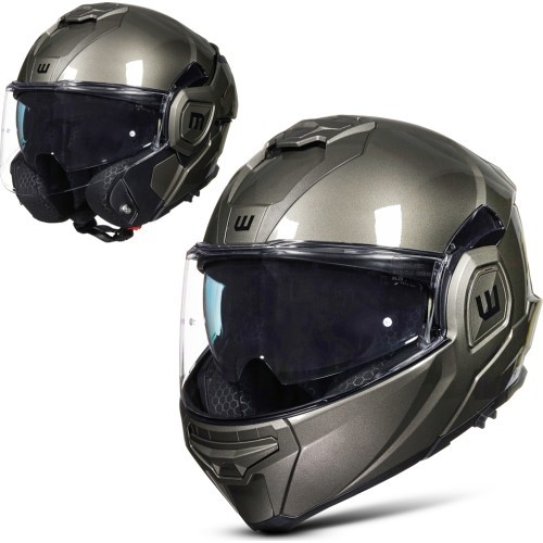 Flip-Up Motorcycle Helmet W-TEC Zoroz P/J - Metallic Grey