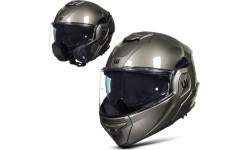 Atverčiamas motociklo šalmas W-TEC Zoroz P/J - Metalo pilka