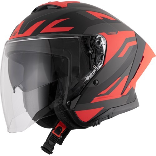 Motociklo šalmas W-TEC Voltik Graphic - Raudona