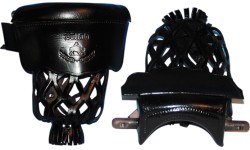 Leather Pockets with Base Plate Buffalo, Black