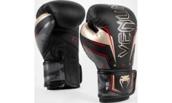 Боксёрские перчатки Venum Elite Evo, чёрный/золотой/красный