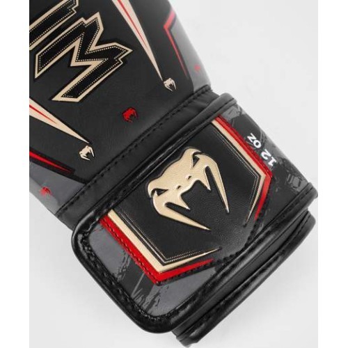 Venum Elite Evo Boxing Gloves - Black/Gold/Red