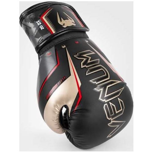 Venum Elite Evo Boxing Gloves - Black/Gold/Red