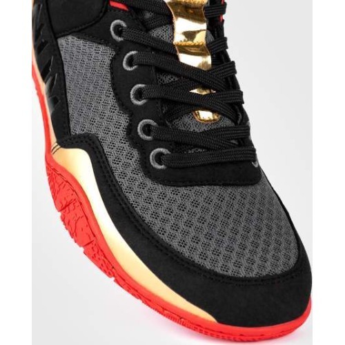 Venum Elite Wrestling Shoes - Black/Gold/Red