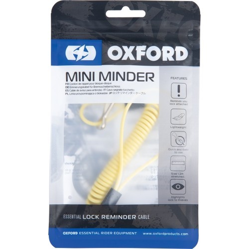 Напоминающий трос для замка тормозного диска Oxford Mini Minder 2,5 мм/1,2 м