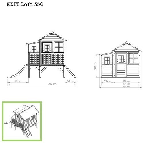 EXIT Loft 350 medinis žaidimų namelis – natūralus