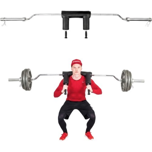 Olympic Safety Squat Bar inSPORTline Squabar– 239.3 cm / 50 mm – 25.5 kg, 317 kg Capacity, with Collars