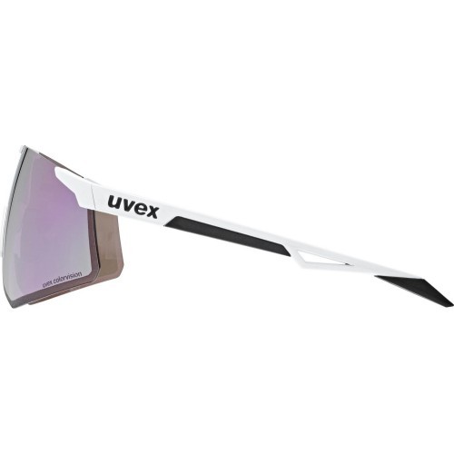 Uvex Pace Perform CV glasses, white matt / mirror lavender