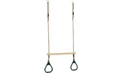 wooden ring trapeze with plastic ri
