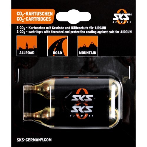 Баллончик сжатого воздуха CO2 SKS Airbuster для насоса (2x16 г), с резьбой