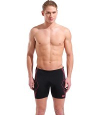 M Graphic Swim Mid Jammer Black-Bright Coral 100 - 505