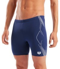 Плавки Graphic Swim Mid Jammer, тёмно-сине-белые - 701