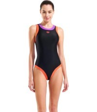 Женский купальник Bold Lines, Black-Calypso Coral-Violet, 36 - 639