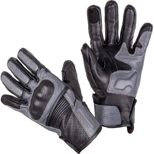 Odinės motociklininko pirštinės W-TEC Boldron - Black and grey