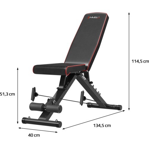 L1217 ADJUSTABLE EXERCISE BENCH WITH ROPES HMS