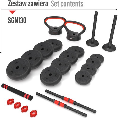 Reguliuojamų svarmenų rinkinys HMS SGN130 PRO 6 viename, 30 kg