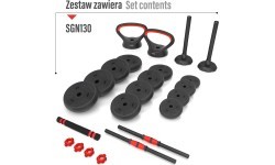 Reguliuojamų svarmenų rinkinys HMS SGN130 PRO 6 viename, 30 kg
