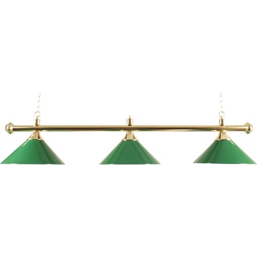 Brass Billiard Lamp with 3 Shades Buffalo, Green, 150 cm