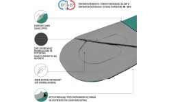 Зелено-серый спальный мешок NC2105 Nils Camp, размер M