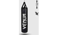 Боксёрский мешок Venum Challenger + потолочный крюк - чёрный/белый - наполненный - 130 см
