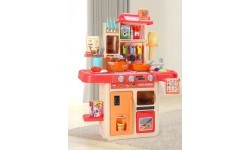 Kids kitchen sounds led steam generator 42 accessories pink