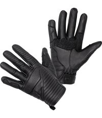 Leather Motorcycle Gloves W-TEC Brillanta - Black