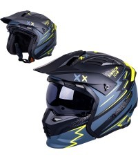 Atverčiamas motociklo šalmas W-TEC Badalone Graphic - Matně černá-žlutá