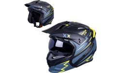 Atverčiamas motociklo šalmas W-TEC Badalone Graphic - Matně černá-žlutá