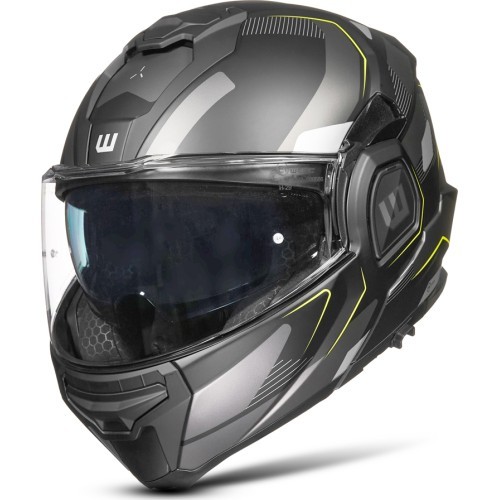 Flip-Up Motorcycle Helmet W-TEC Zoroz P/J - Matt Black-Fluo Pink