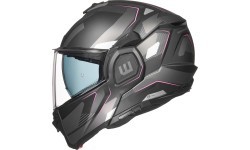 Atverčiamas motociklo šalmas W-TEC Zoroz P/J - Matt Black-Fluo Pink