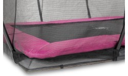 Грунтовый батут EXIT Silhouette 244x366 см с защитной сеткой – розовый