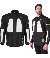 Motociklininko striukė W-TEC Warao - Juoda, fluorescencinė