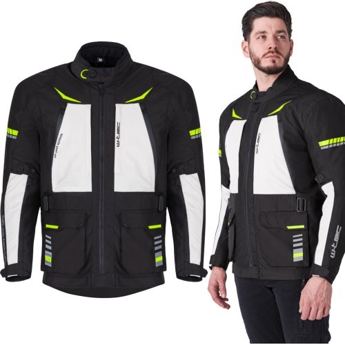 Motorcycle Jacket W-TEC Warao - Black-Fluo