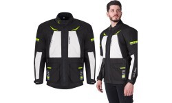 Motociklininko striukė W-TEC Warao - Juoda, fluorescencinė