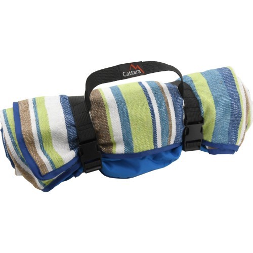 Одеяло для пикника Cattara Spring - сине-полосатое 150 x 150 см