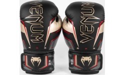 Venum Elite Evo Boxing Gloves - Black/Gold/Red