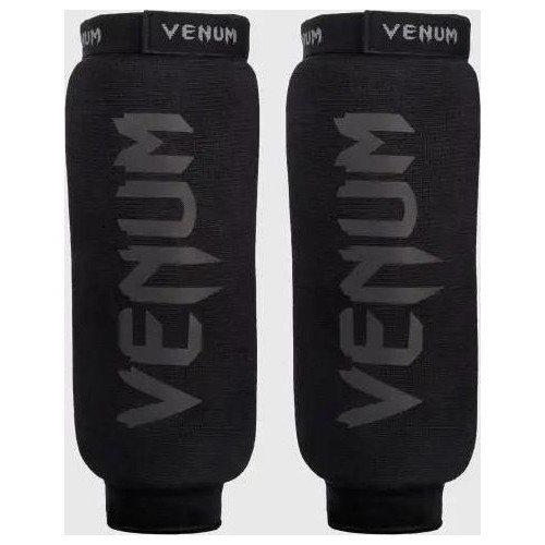 Venum Kontact Shin Guards Without Foot - Black/Black