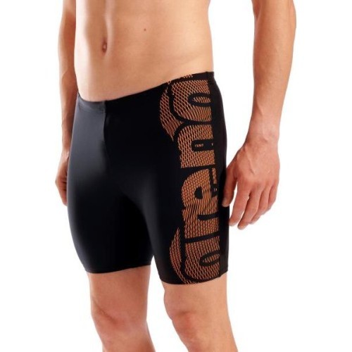 M Swim Mid Jammer Graphic Black-Team Orange 100 - 505