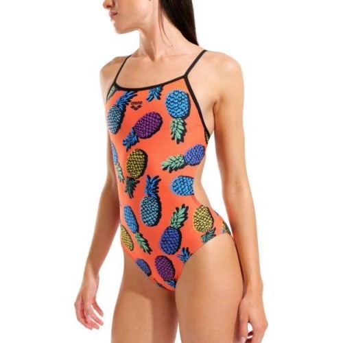 Moteriškas maudymosi kostiumėlis Pineapples Tie Back, oranžinė-juoda, 34 - 350